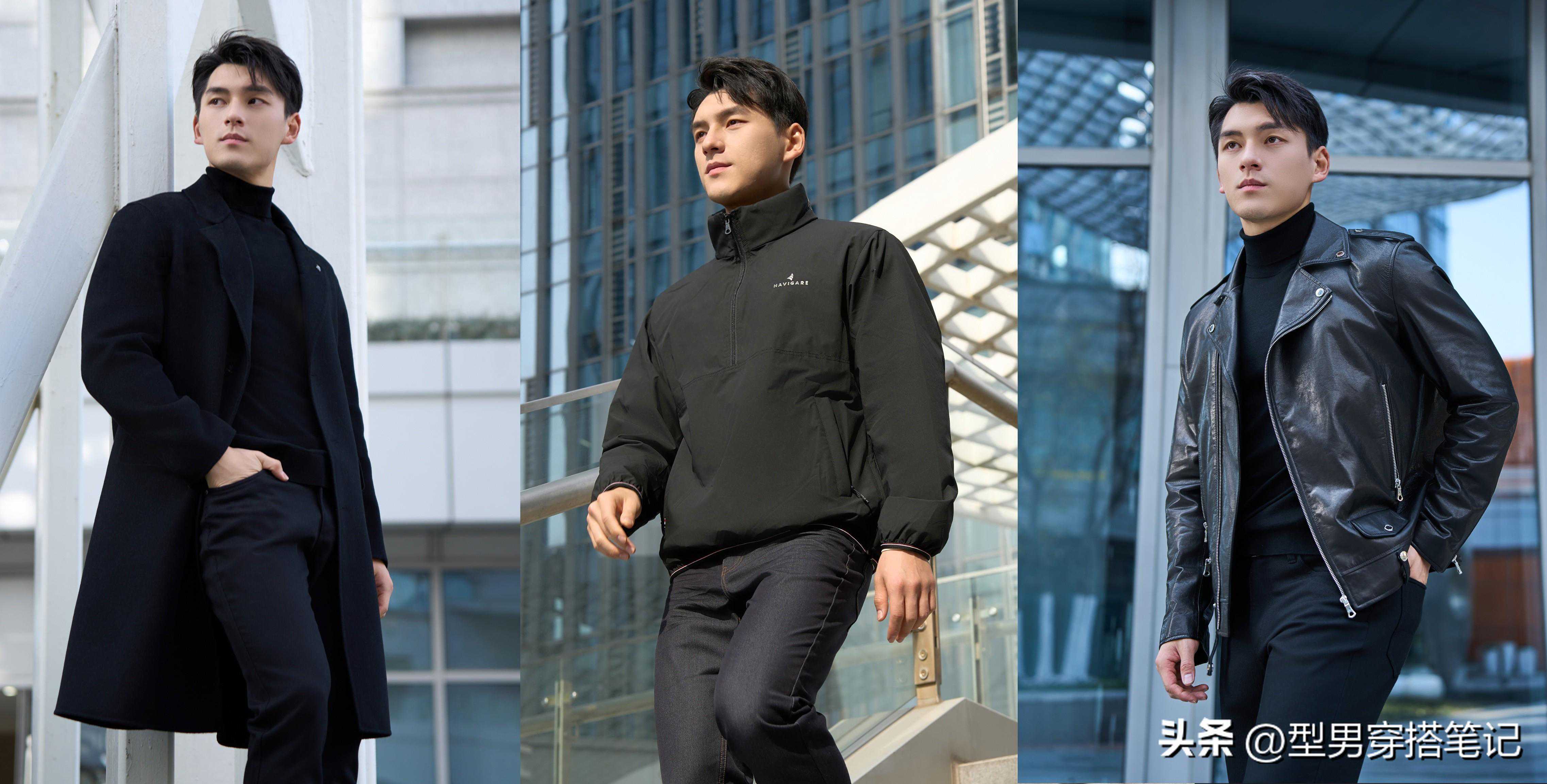 不沉闷够时髦，男士冬天穿一身黑有多亮眼？