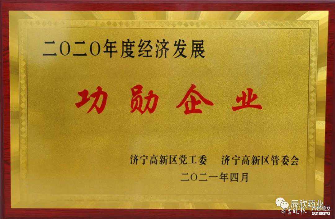 再获殊荣！辰欣药业获评济宁高新区“经济发展功勋企业”