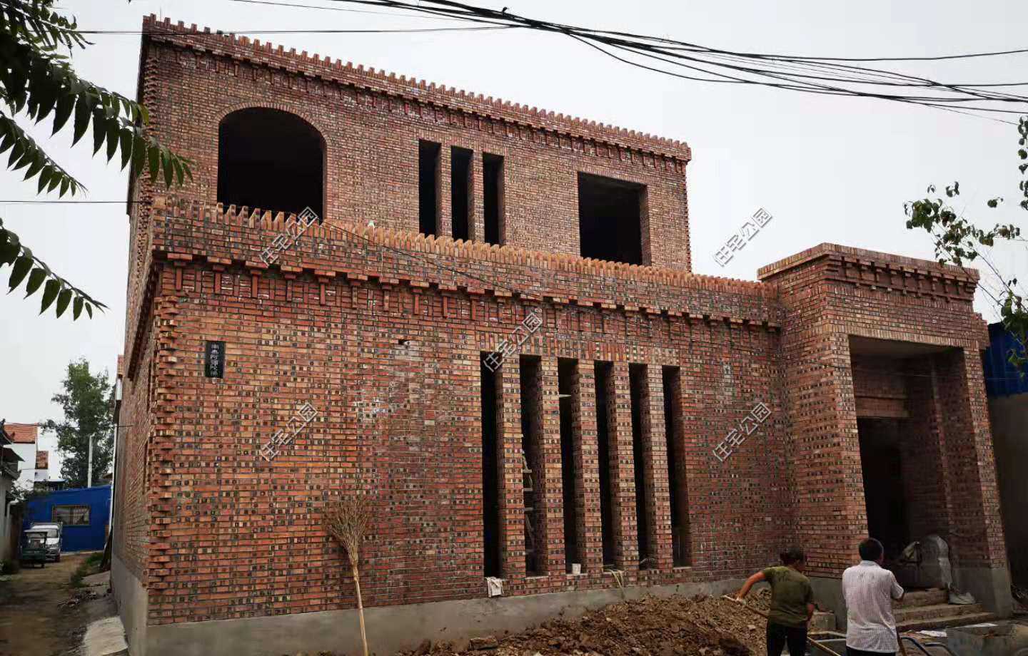 10年老师傅这样砌砖墙，城里人都没见过，46万建中式清水房