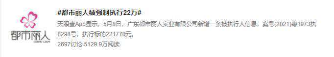 都市丽人“被强制执行22万”引热议，又陷著作权合同纠纷