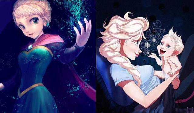 当迪士尼公主们有了孩子，木兰的娃超可爱，艾莎满脸都是慈爱